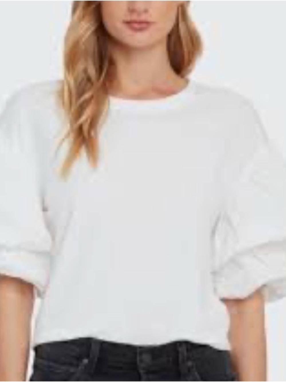 Women’s White Puff-Sleeve Sweater - Brand:
